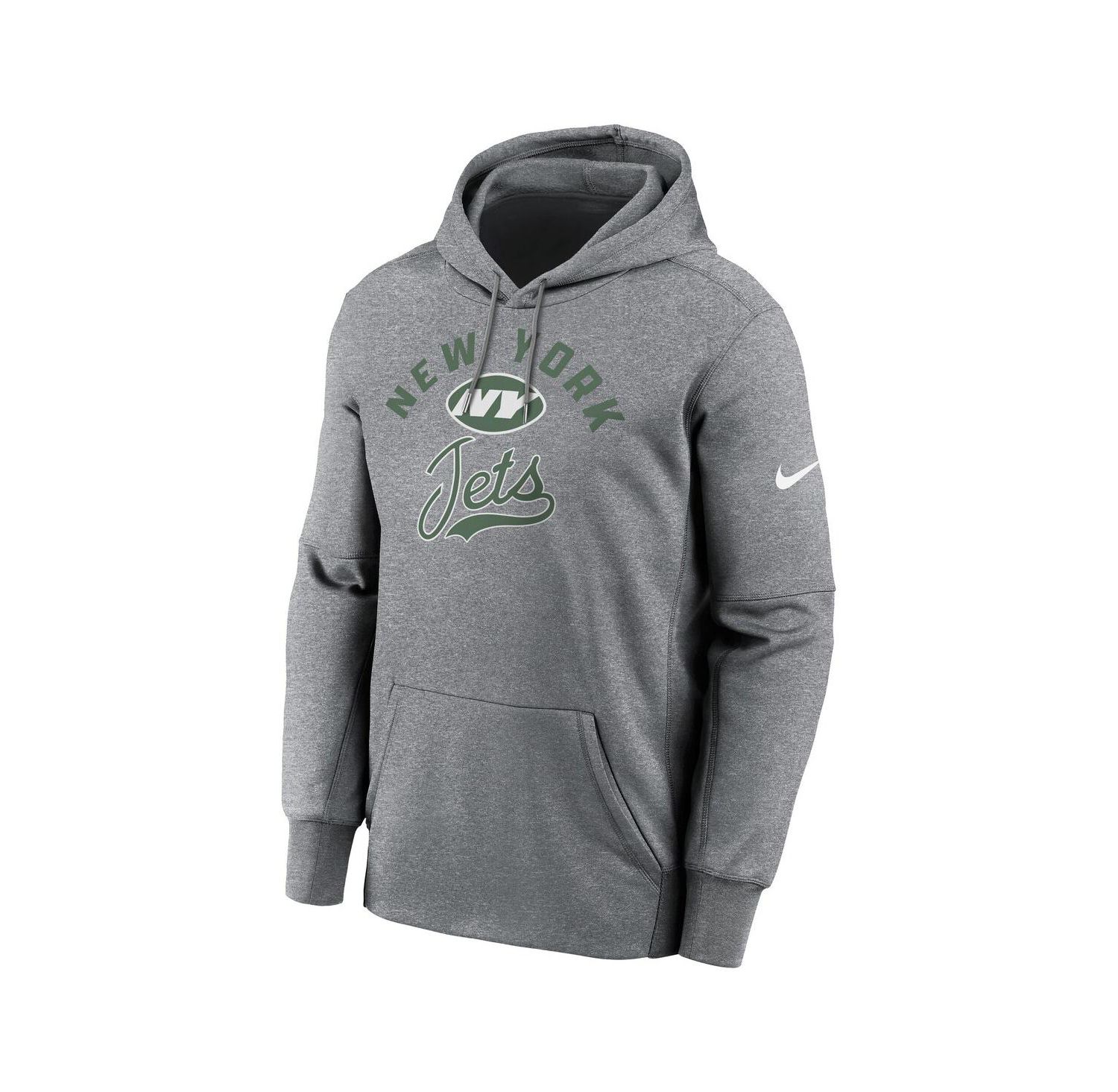 Men's Heather Gray New York Jets Performance Fleece Pullover Hoodie