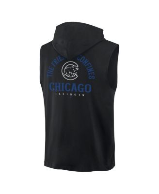 Men's Black Chicago Cubs Fire Speed Sleeveless Pullover Hoodie