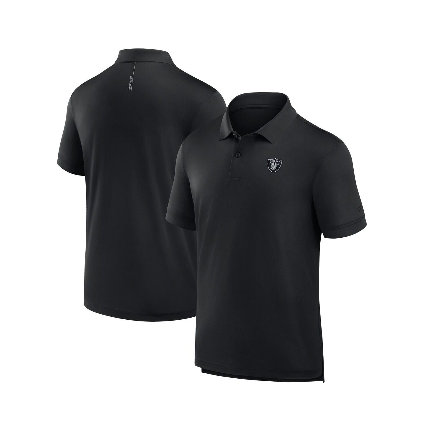 Мужское поло Fanatics Black Las Vegas Raiders Front Office Move Mono Polo Shirt — фото 1