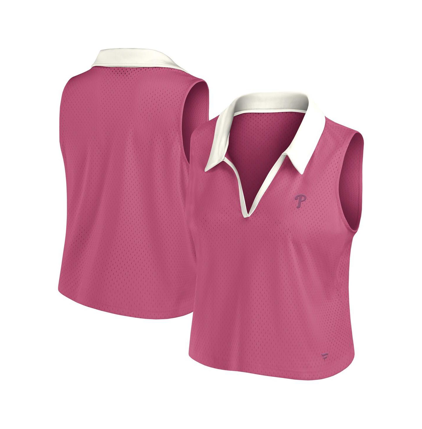 Женский топ Fanatics Pink Philadelphia Phillies Studio Wellness V-Neck — фото 1
