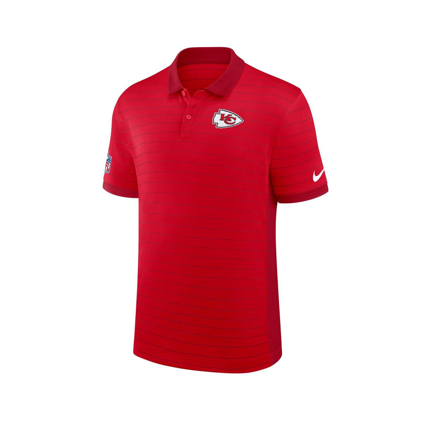 Men's Red Kansas City Chiefs Sideline Victory Stripe Performance Polo Shirt