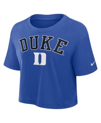 Women's Royal Duke Blue Devils Athletic Prep Arch Performance Cropped T-Shirt