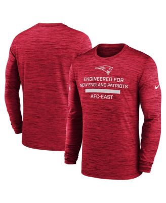 Nike - Men's Red New England Patriots Sideline Velocity Performance Long Sleeve T-Shirt