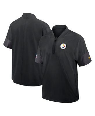 Nike - Men's Black Pittsburgh Steelers Sideline Short Sleeve Quarter-Zip Performance Coach Jacket