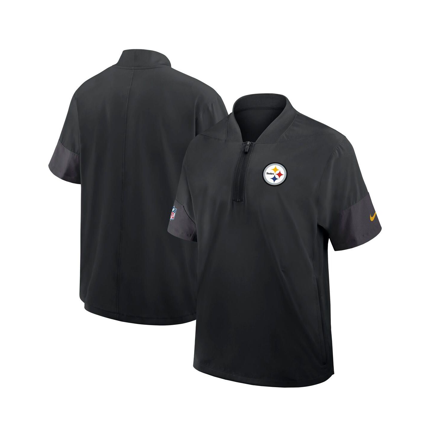 Мужская куртка Nike Black Pittsburgh Steelers Sideline Short Sleeve Quarter-Zip Performance Coach — фото 1