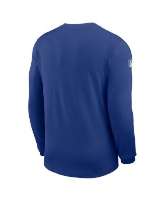 Men's Royal New York Giants Sideline Coach UV Performance Long Sleeve T-Shirt