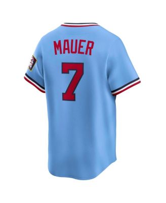 Men's Joe Mauer Light Blue Minnesota Twins Throwback Cooperstown Collection Limited Jersey
