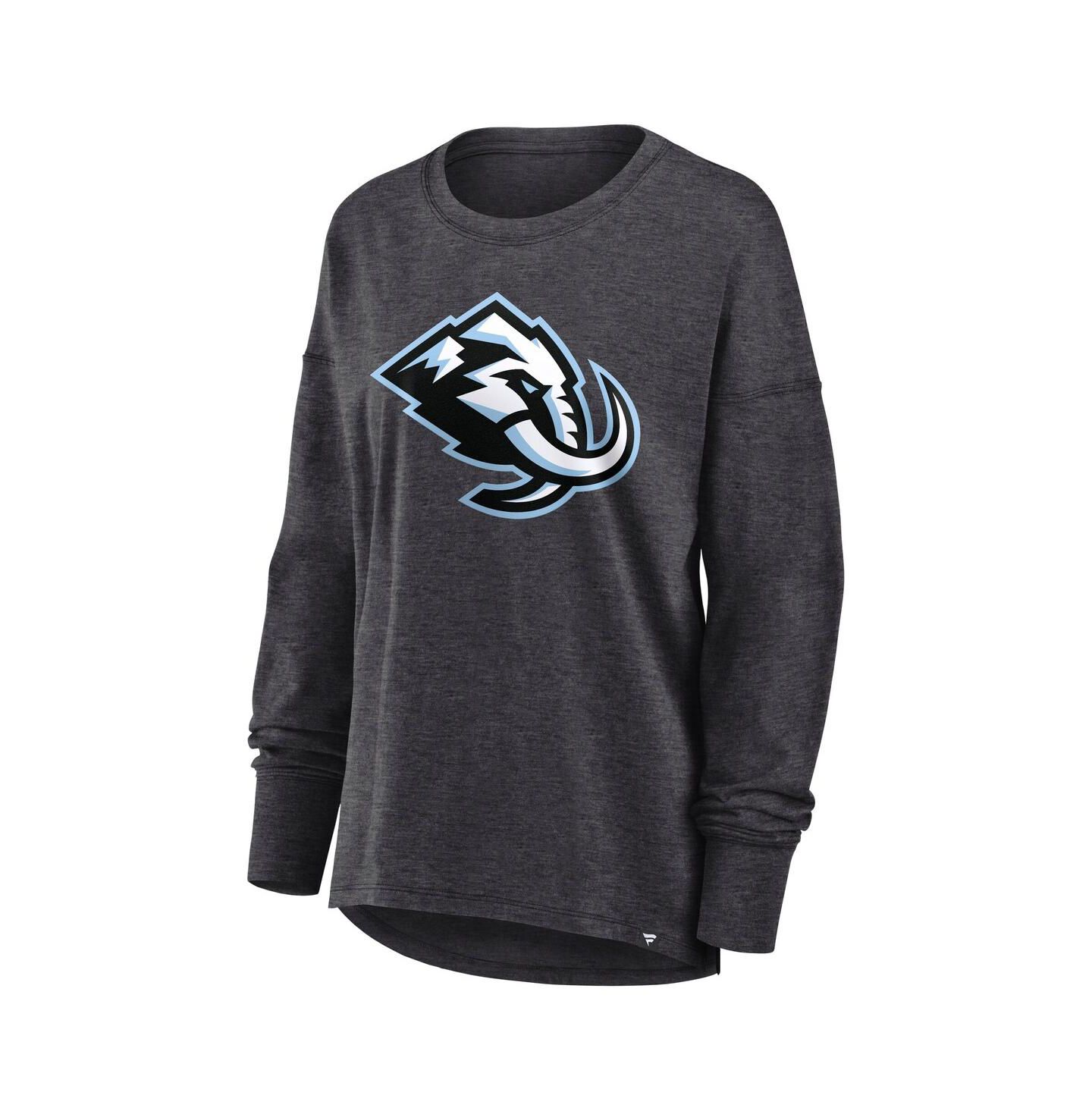 Женская футболка Fanatics Heather Charcoal Utah Mammoth Primary Logo Legacy Long Sleeve — фото 2