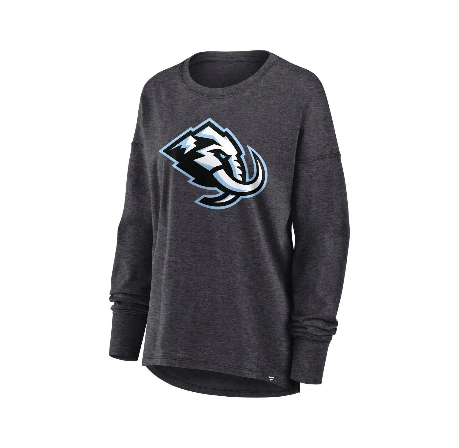 Women's Heather Charcoal Utah Mammoth Primary Logo Legacy Long Sleeve T-Shirt