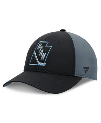 Men's Black/Charcoal Utah Mammoth Utah Badge Adjustable Hat
