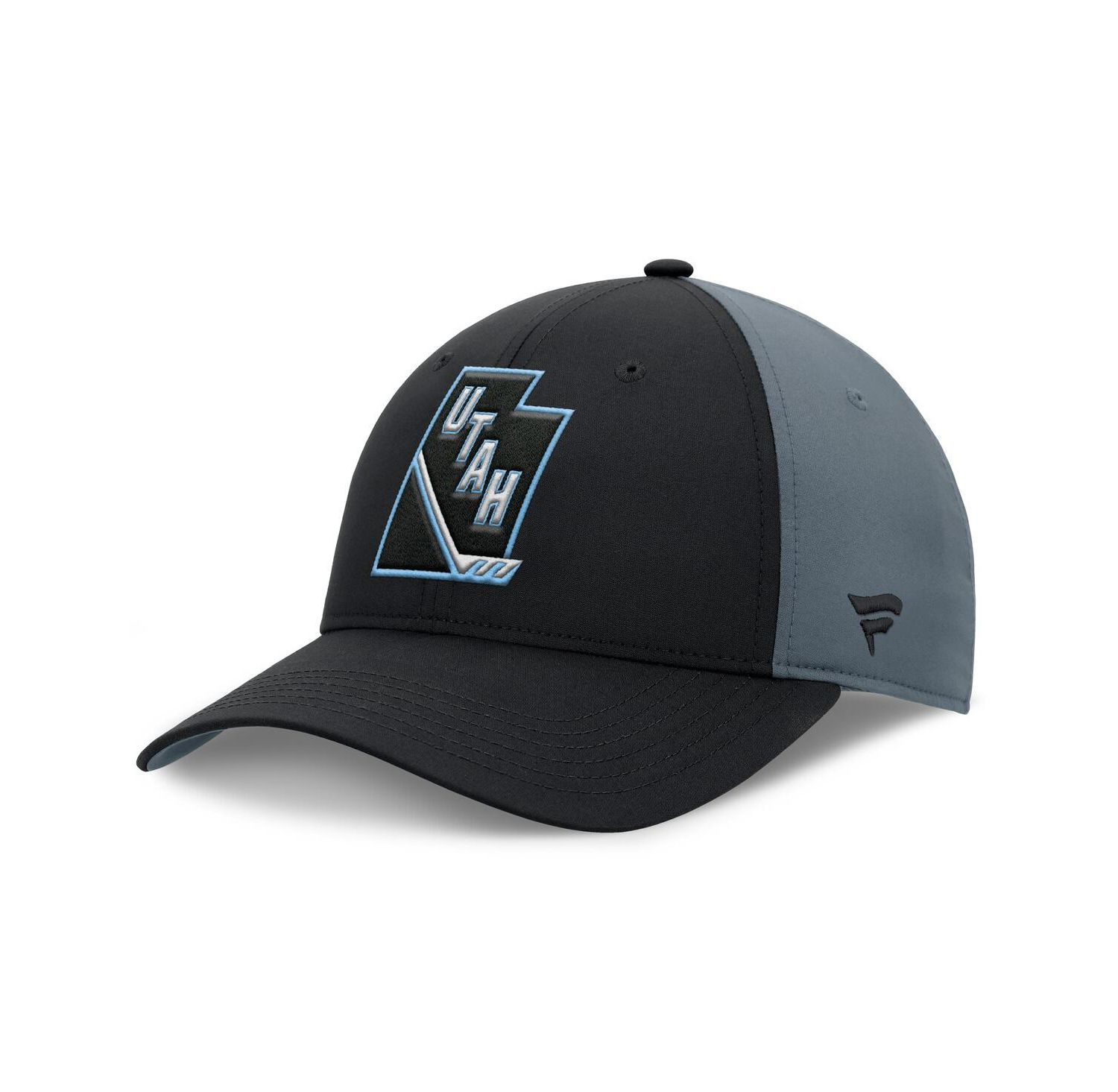 Men's Black/Charcoal Utah Mammoth Utah Badge Adjustable Hat