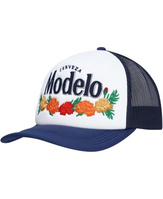 Lids - Men's White Modelo Beer Floral Foam Trucker Adjustable Hat