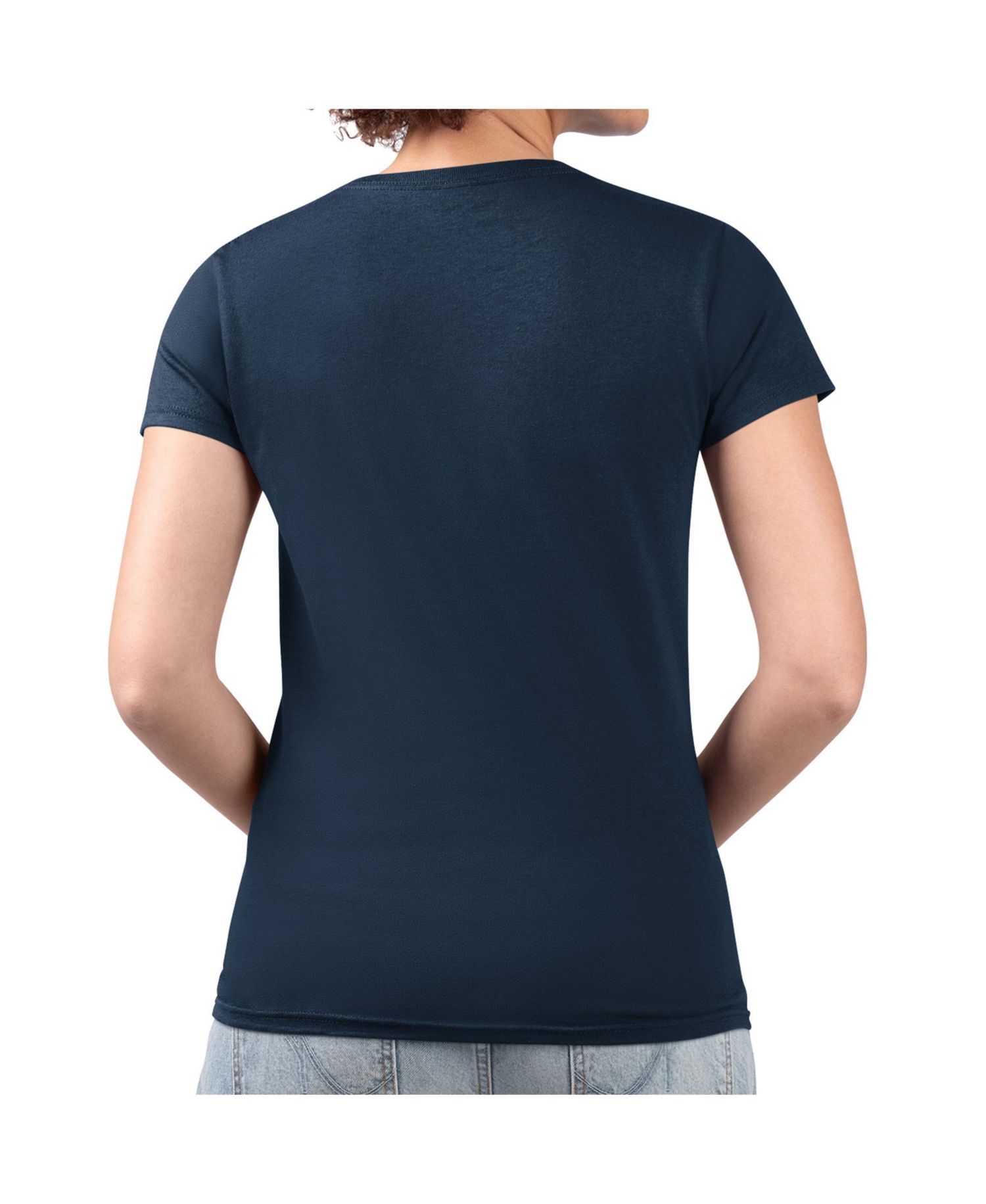 Women's Navy Detroit Tigers Collage Team Graphic V-Neck Fitted T-Shirt