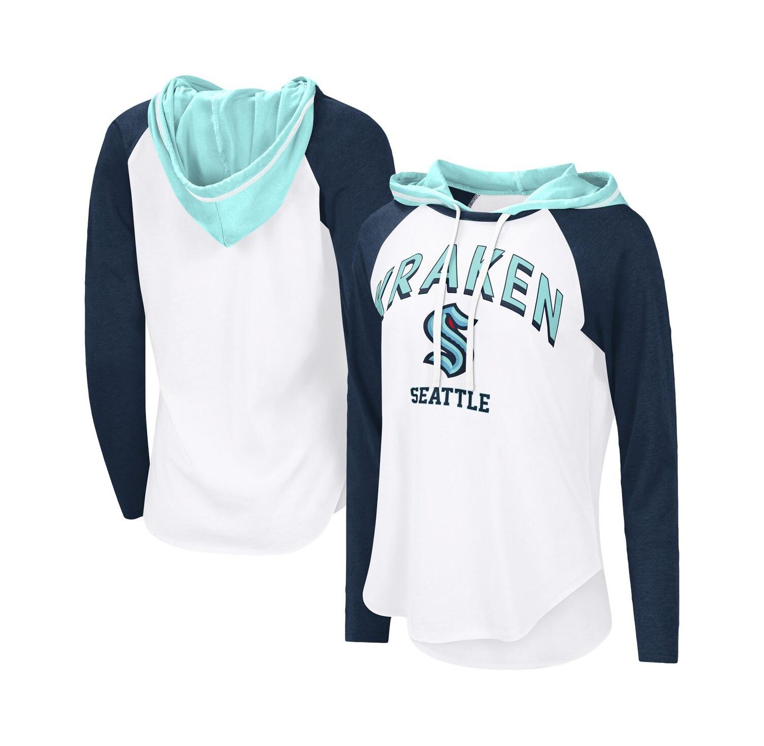 Women's White Seattle Kraken VIP Raglan Long Sleeve Hoodie T-Shirt