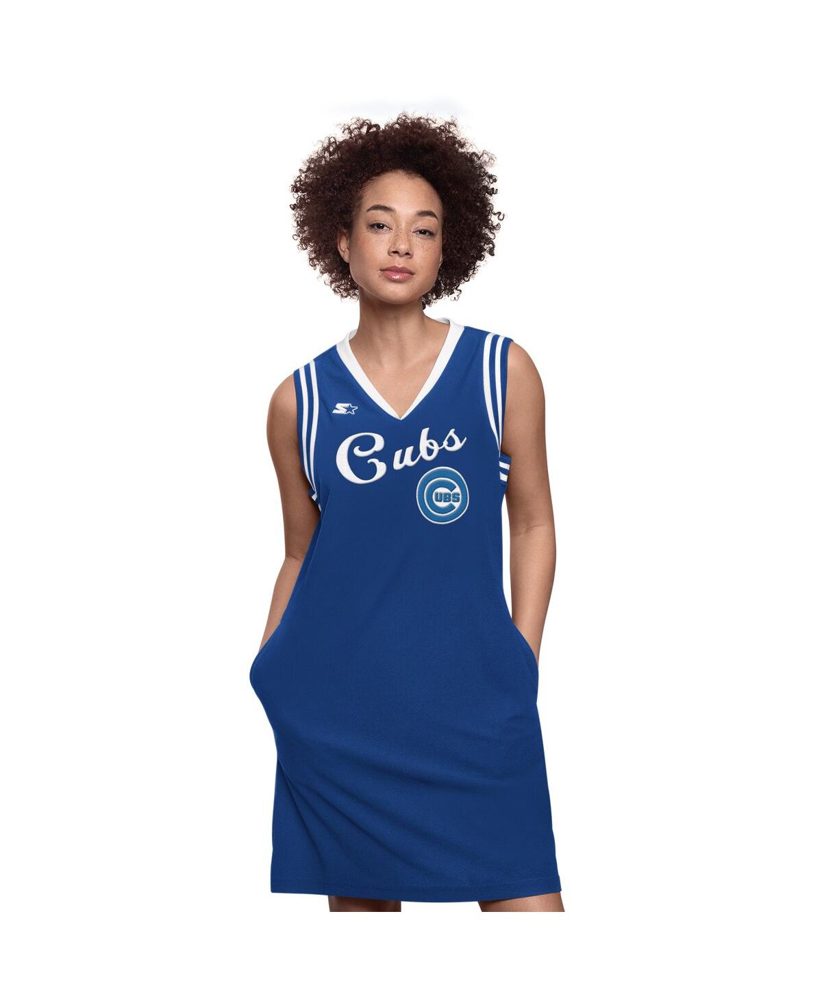 Women's Royal Chicago Cubs Fast Track Sneaker V-Neck Dress - Royal