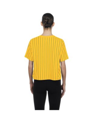 Women's Yellow Boston Red Sox 2025 City Connect Pinstripe T-Shirt