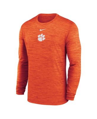 Men's Orange Clemson Tigers 2025 Sideline Velocity Performance Long Sleeve T-Shirt