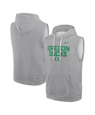Nike - Men's Heather Gray Oregon Ducks 2025 Sideline Performance Sleeveless Pullover Hoodie