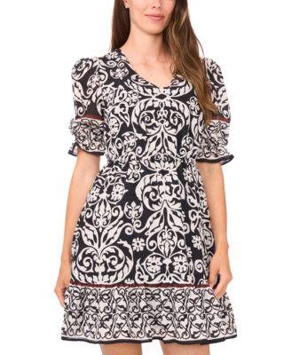Sam & Jess - Women's Printed Ruffled-Hem A-Line Dress