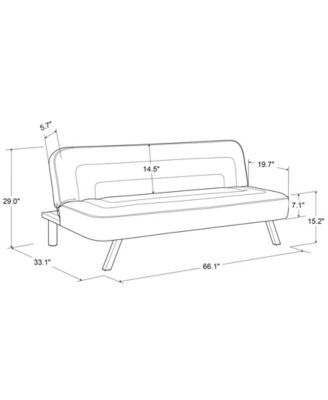 66.1" Polyester Forrest Convertible Futon