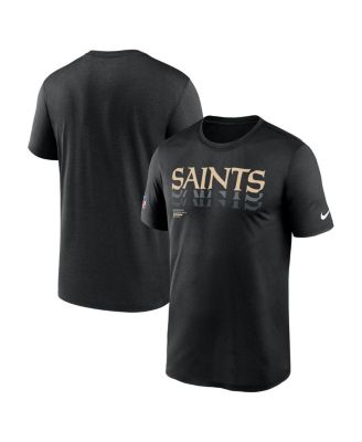 Nike - Men's Black New Orleans Saints Wordmark Block Sideline Legend Performance T-Shirt