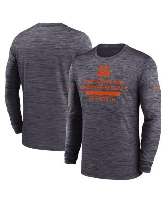 Nike - Men's Black Cincinnati Bengals Sideline Velocity Performance Long Sleeve T-Shirt