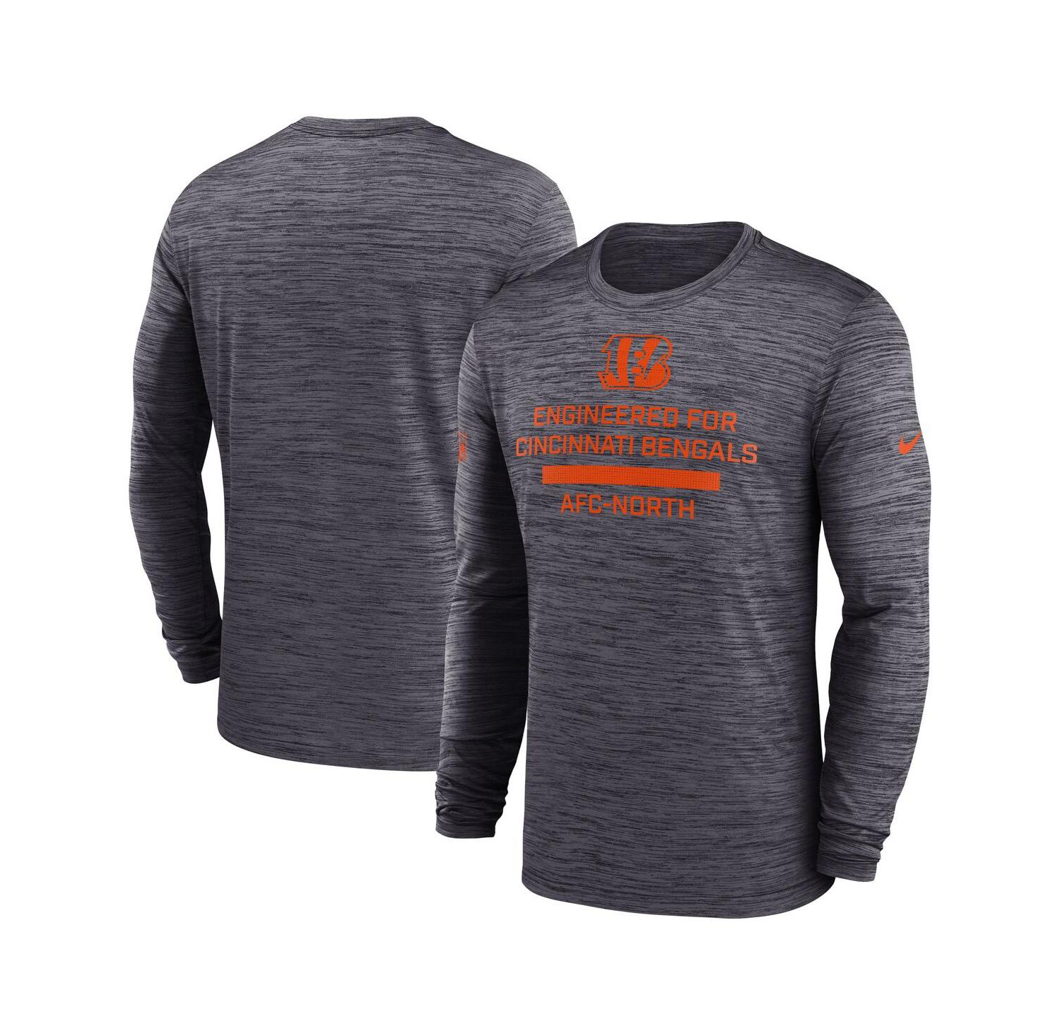 Men's Black Cincinnati Bengals Sideline Velocity Performance Long Sleeve T-Shirt