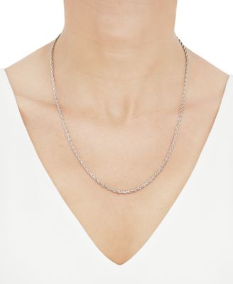 Rope Chain 20" Collar Necklace in 14k White Gold