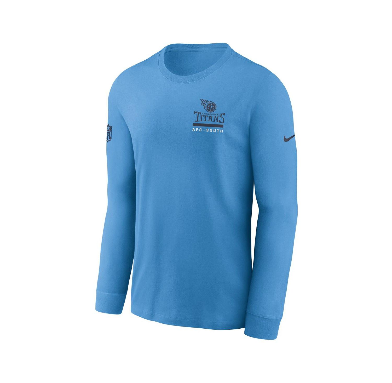 Men's Light Blue Tennessee Titans Sideline Performance Long Sleeve T-Shirt