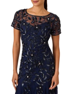 Adrianna Papel Women's Floral-Beaded Gown