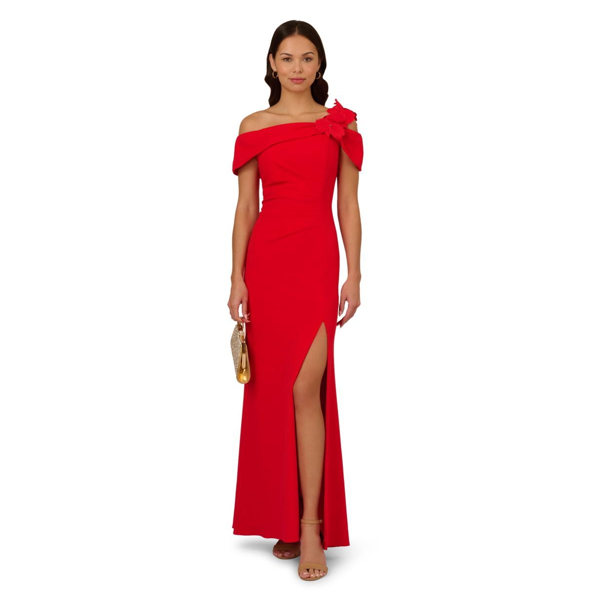 Women's Asymmetric Mermaid Dress - Cayenne
