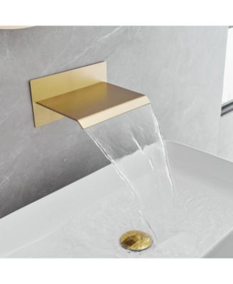Single Handle Wall Mount Spout Waterfall Bathroom Faucet
