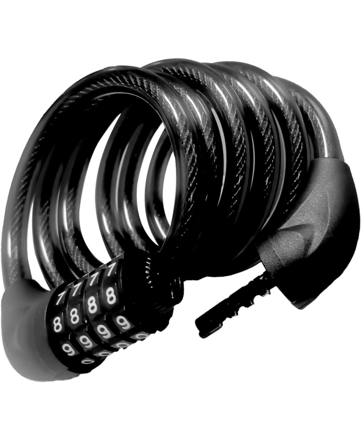 Bike Lock Cable, 6ft Basic Combination Lock - Black