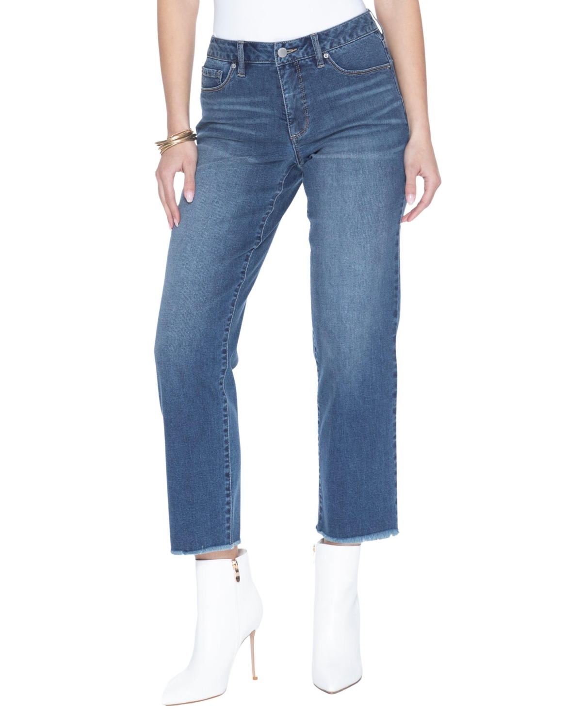 Women's Mid Rise Quinn Straight Jeans - Bora bora