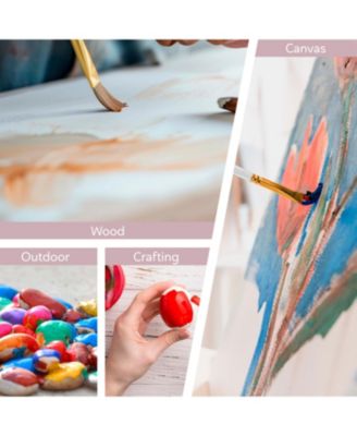 58-PC Acrylic Paint Set - 36 Colors (12ml) Acrylic Craft Paint, With Apron, Easel, 4 Canvases, 10 Brushes, and More