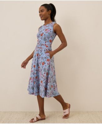 Women's Organic Cotton Fit & Flare Keyhole Back Dress