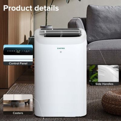 12,000 BTU Portable Air Conditioner, Quiet 44dB, Fast Cooling, WiFi Control, Dehumidifier, Fan, 24H Timer, Easy Setup for Home/Office