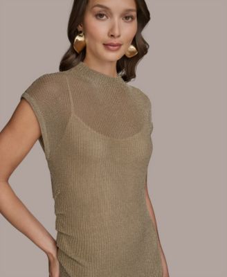 Women's Mock-Neck Midi Sweater Dress