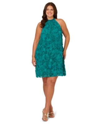 Plus Size Embroidered Short Halter Dress