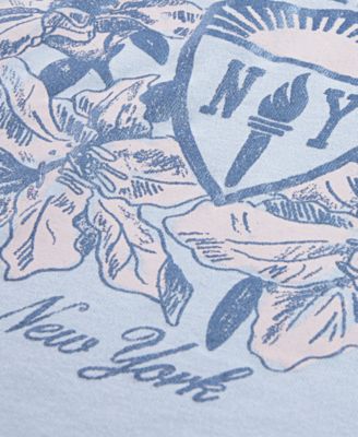 abercrombie kids Girls Floral NY Crest Boxy T-Shirt