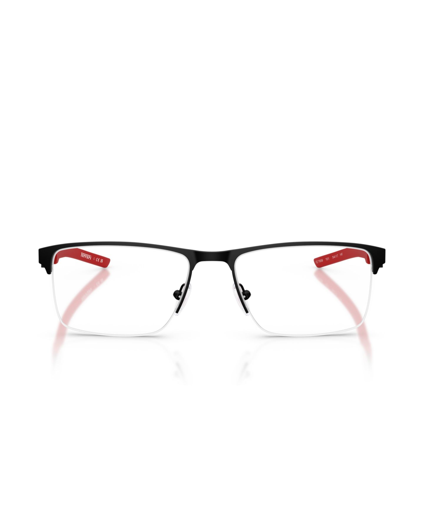 Мужские очки Scuderia Ferrari Man Rectangle Metal FZ7009 Eyeglasses, цвет: Матовый чёрный — фото 2