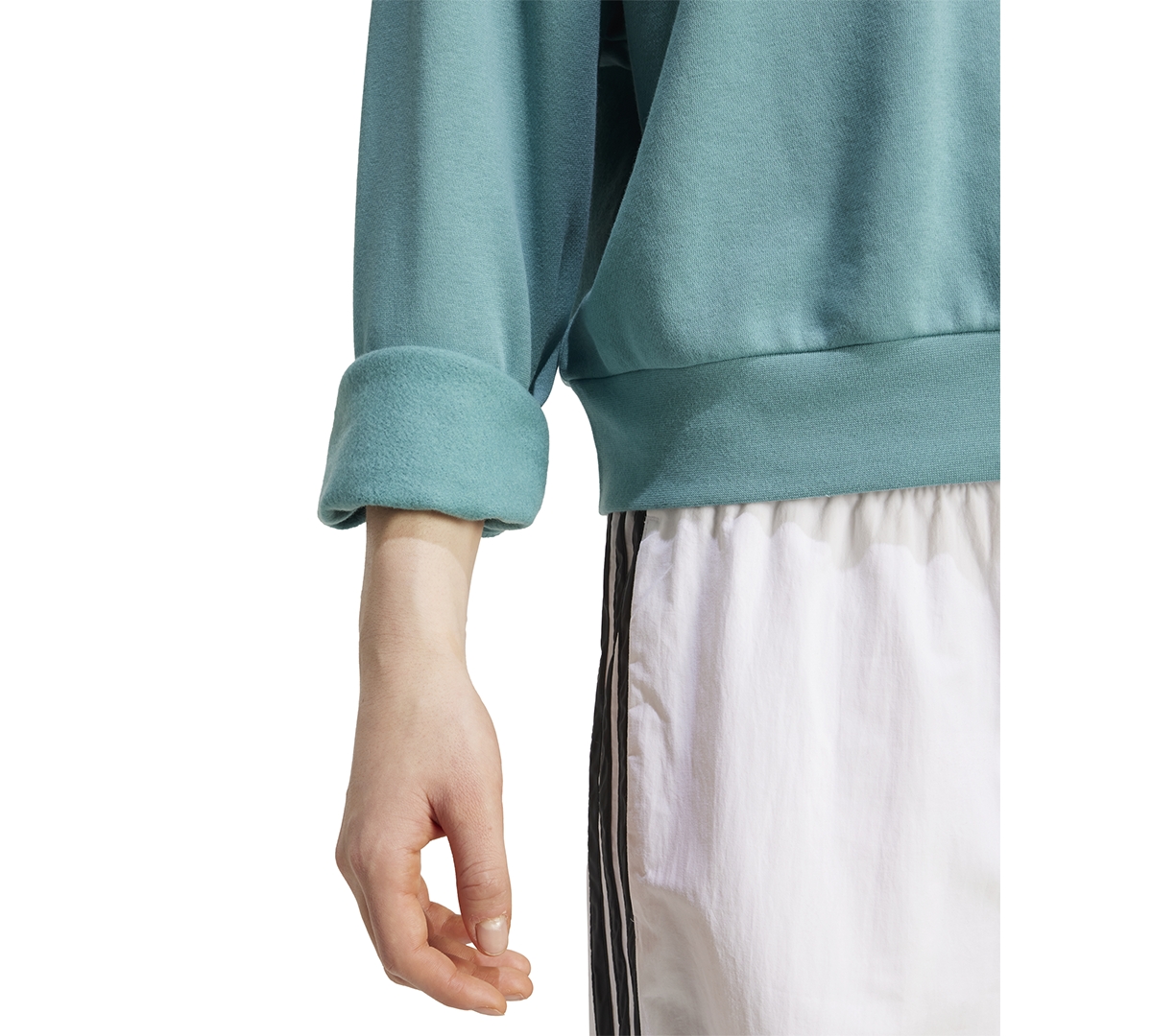 Adidas Originals Women's Essentials Crewneck Small-logo Sweatshirt In Blue