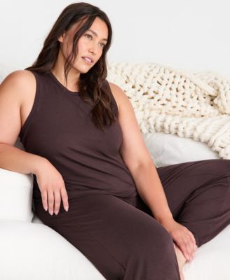 Women's Solid Knit Tank Pajama Set, XS-3X, Macy's Exclusive