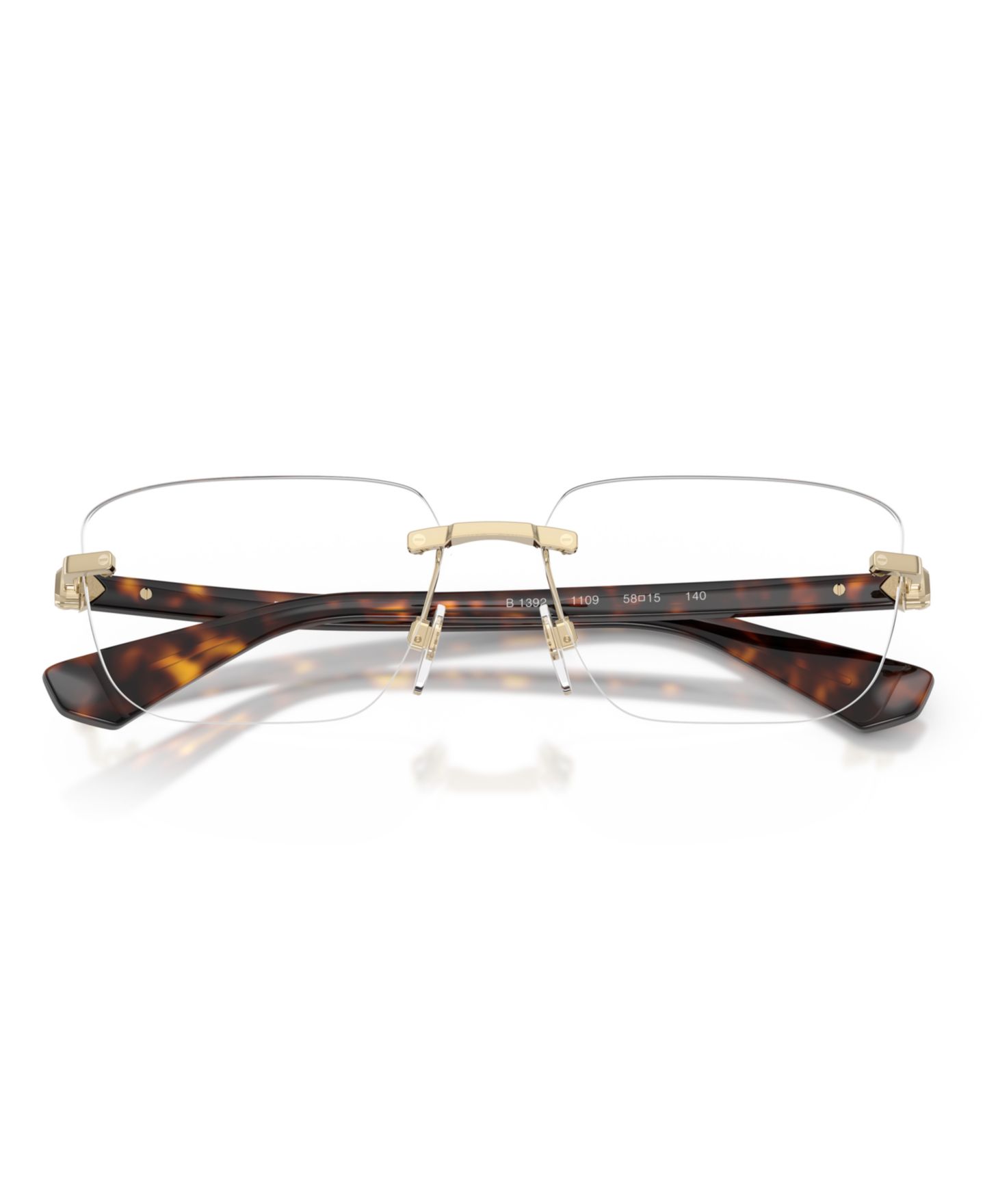 Мужские очки Burberry Man Rectangle Metal BE1392 Eyeglasses, цвет: Светлый золотой — фото 5