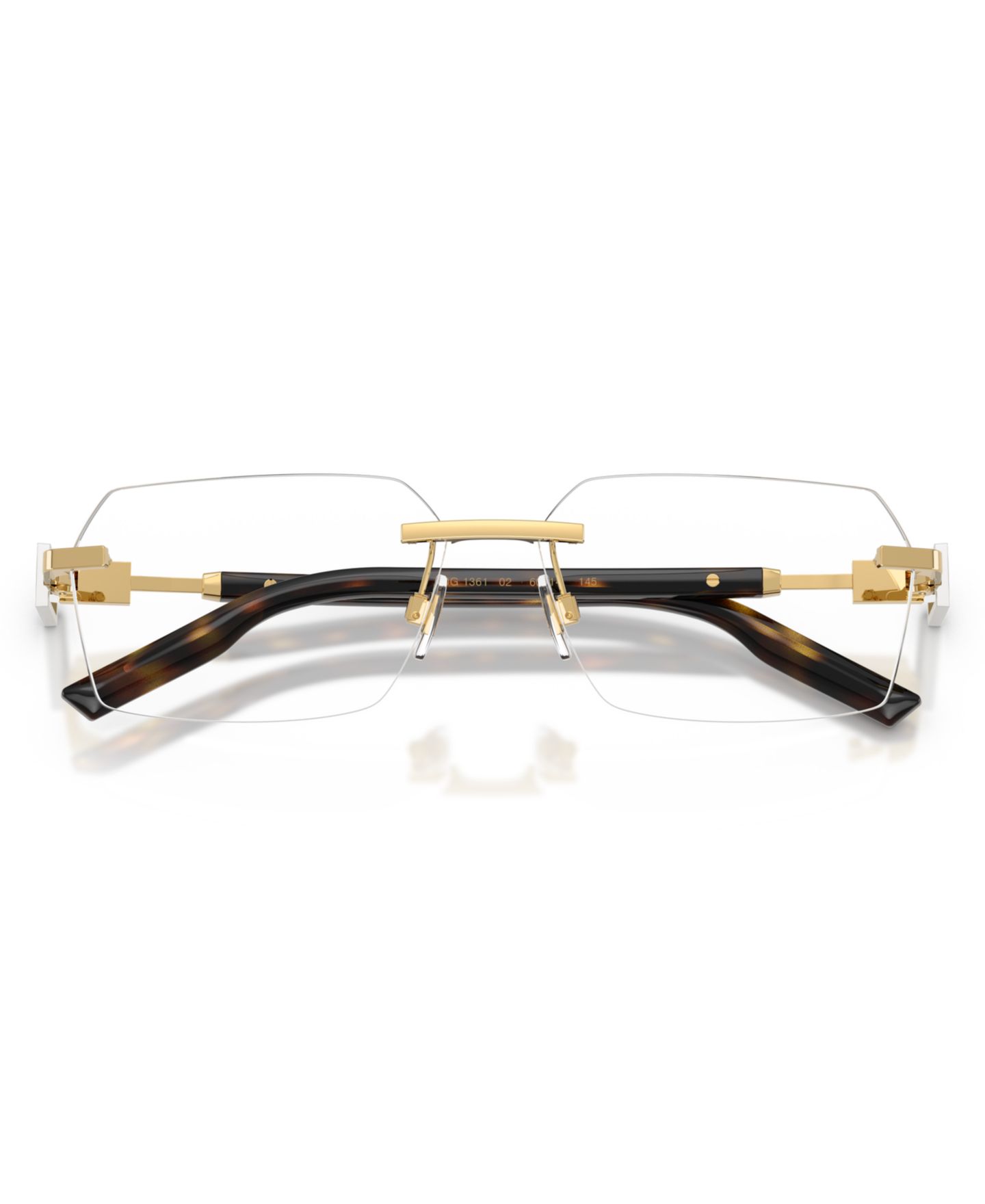 Мужские очки Dolce&Gabbana Man Rectangle Metal DG1361 Eyeglasses, цвет: Золотой — фото 4