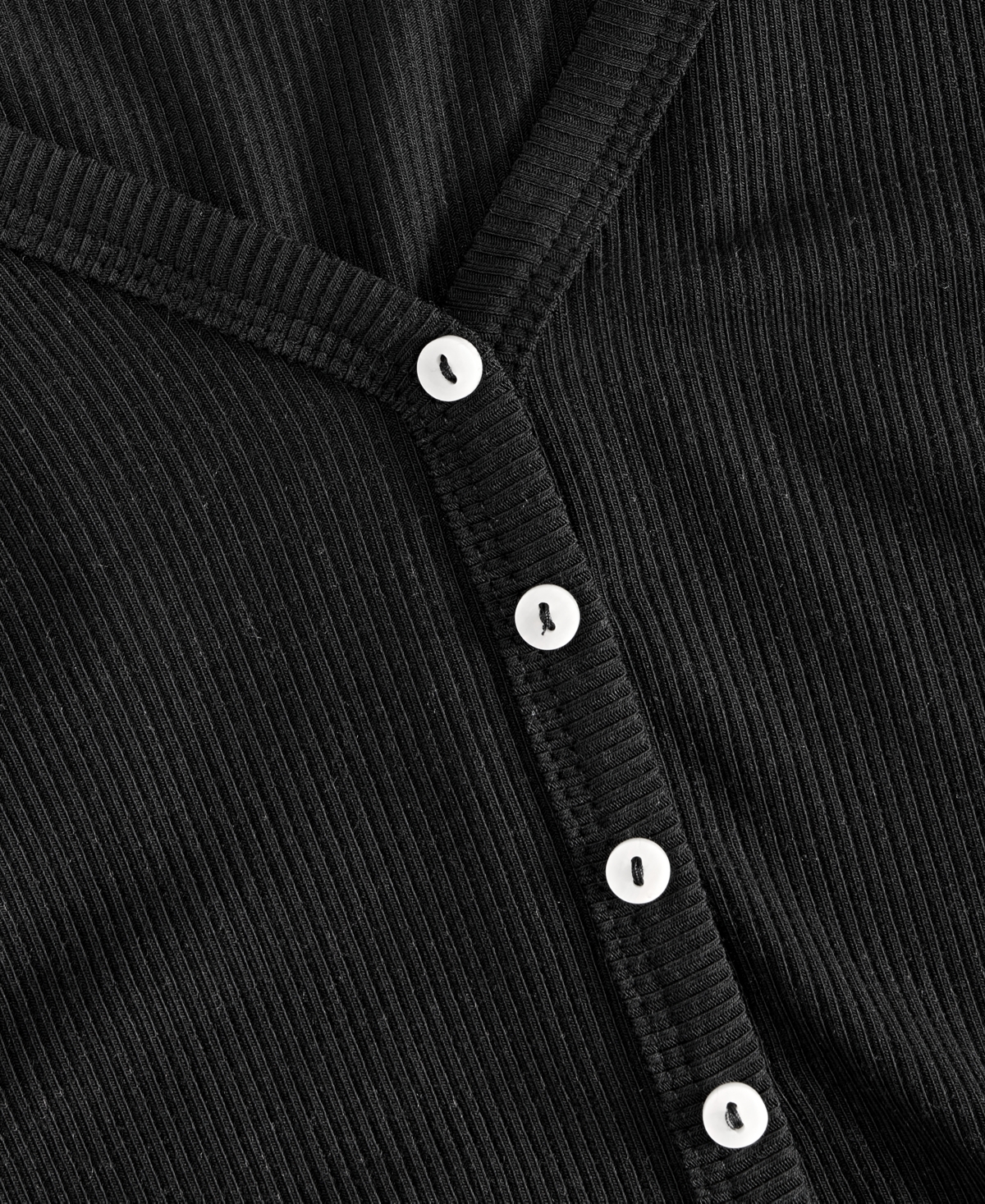 State Of Day Women's Long-sleeve Ribbed Henley Sleep Top Xs-3x, Created For Macy's In Black