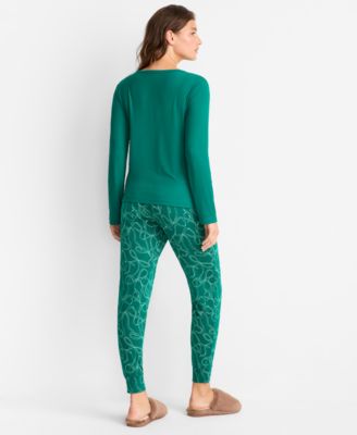 Women's Long-Sleeve Ribbed Henley Sleep Top XS-3X, Created for Macy's