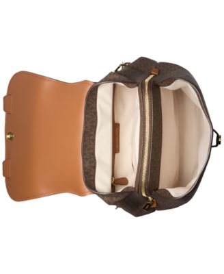 Quinn Medium Signature Logo Flap Backpack 