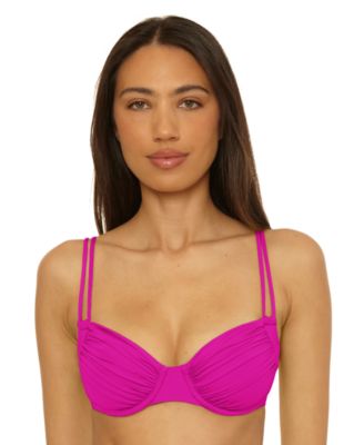 Women's Color Code Ruched Underwire Bikini Top