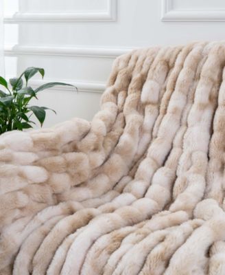 Fuzzy Faux Fur Throw, 60" x 50"